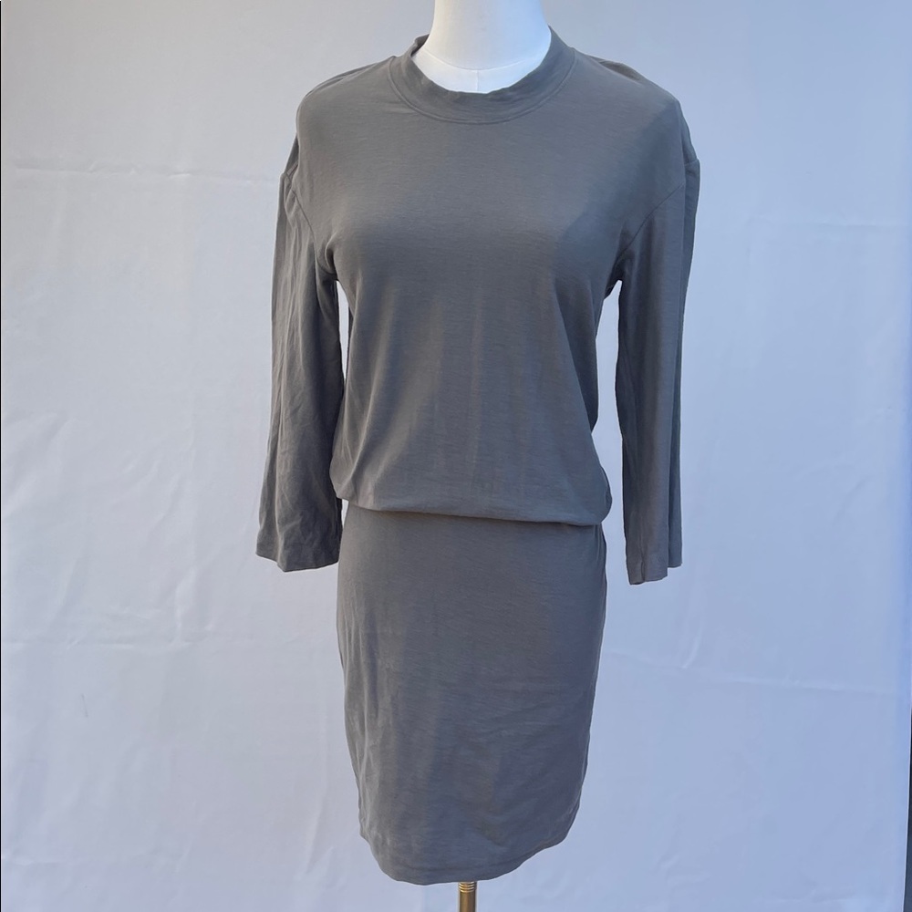 James Perse Blouson Dress, size 1, Three-Quarter Sleeve, Color Artillery